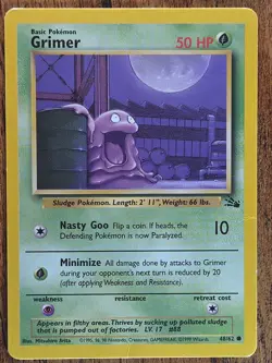 Grimer Fossil Base Set 48/62 Common Pokemon Card - Image 1