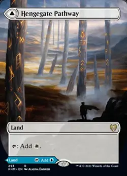 Hengegate Pathway / Mistgate Pathway (Borderless) -Foil Light Play MTG Kaldheim - Image 1