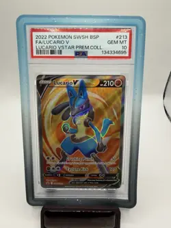 PSA 10 Lucario V SWSH213 SWSH: Sword & Shield Promo Card - Image 1
