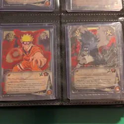 Bandai Naruto CCG The Final Valley Naruto & Sasuke Ninja Cards S113 S123 (2004) - Image 1
