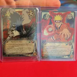 Bandai Naruto CCG The Final Valley Naruto & Sasuke Ninja Cards S113 S123 (2004) - Image 3