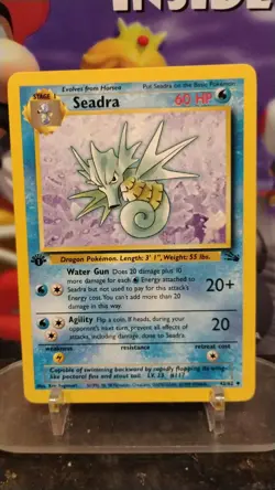 SEADRA Fossil Series POKEMON Non-Holo 1st Edition 1999 Trading Card 42/62 - Image 1