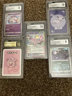 CGC Graded Japanese Pokemon TCG Holo Lot 5 Sylveon Espeon ex Umbreon - Image 1