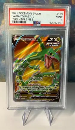 Pokemon Rayquaza V Full Art Holo Ultra Rare PSA 9 193/203 Evolving Skies - Image 1