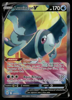 Lumineon V 155/172 Ultra Rare Brilliant Stars Pokemon NM - Image 1