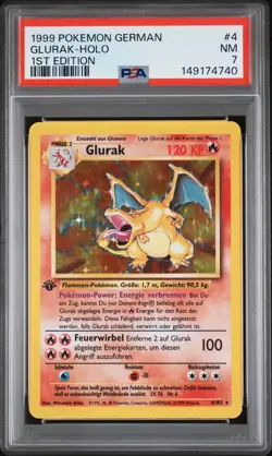 1999 POKEMON GERMAN 1ST EDITION #4 GLURAK-HOLO PSA 7 - Image 1