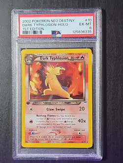 Pokemon TCG Dark Typhlosion Neo Destiny Holo Rare Card 10/105 1st Edition Psa 6 - Image 1