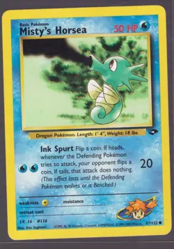 Pokemon Misty's Horsea 87/132 Gym Challenge 2000 WOTC - Image 1