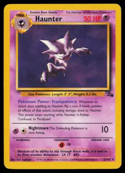 Pokemon Haunter - 21/62 - Rare Fossil Unlimited MP - Image 1