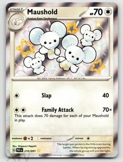 Maushold 210/091 Pokemon Paldean Fates Shiny Rare - Image 1