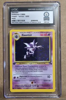 Pokemon TCG Haunter Fossil Holo Card 1st Edition CGC 1/1 World RECORD 1999 NM - Image 1