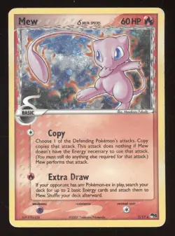 2007 POP Series 5 Mew (Upside Down Back Error) Cosmos Holo Rare #3/17 - Image 1