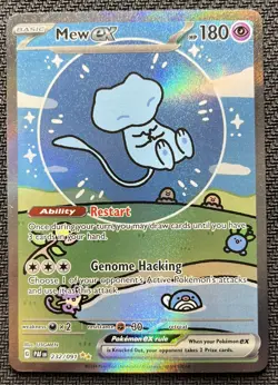 Mew ex SIR Paldean Fates 232/091 SV PAF EN Pokemon Card Shining Bubble 2024 - Image 1
