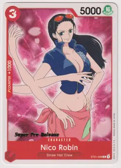 Nico Robin Super Pre-Release ST01-008 Promo LP One Piece TCG English - Image 1