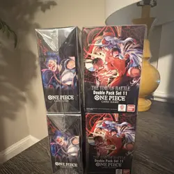 One Piece TCG: The Time Of Battle OP-16 Double Pack Set Lot of 4 Boxes English - Image 2