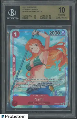 2022 One Piece OP01 EN Alternate Art #016 Nami Pre-Errata BGS 10 PRISTINE - Image 1