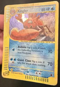 Kingler 15/165 2002 Expedition Base Pokemon Card TCG Vintage WOTC Holo Rare DMG - Image 3