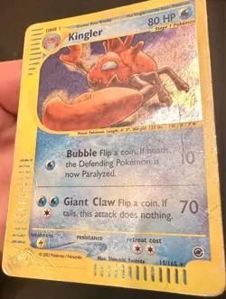Kingler 15/165 2002 Expedition Base Pokemon Card TCG Vintage WOTC Holo Rare DMG - Image 4