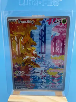 Pokemon TCG Deerling Holo Rare Illustration Card 165/162 SV05: Temporal Forces - Image 1