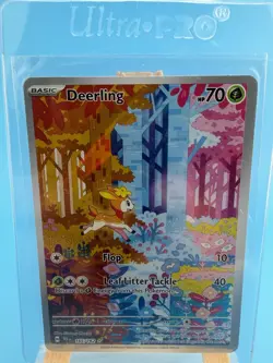 Pokemon TCG Deerling Holo Rare Illustration Card 165/162 SV05: Temporal Forces - Image 3