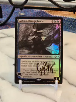 MTG Ashiok, Dream Render (Stained Glass) Secret Lair Drop Foil ARTIST SIGNED LP - Image 1