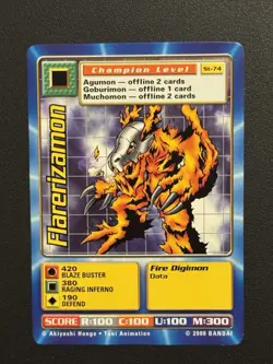 Digimon Flarerizamon ST-74 RARE Swedish McDonald’s Promo Card English 2000 - Image 1