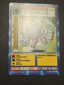 Digimon Thunderballmon ST-75 RARE Swedish McDonald’s Promo Card English 2000 - Image 3