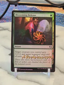 MTG Blossoming Defense Kaladesh Foil ARTIST SIGNED LP - Image 1