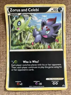 Pokemon TCG Zorua and Celebi Holo Black & White Promo Oversized Card - Image 1