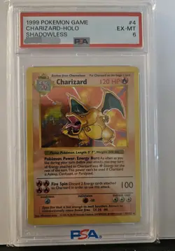 Pokemon TCG Charizard Base Set Shadowless 1999 PSA 4 Graded Holo Foil Card - Image 1