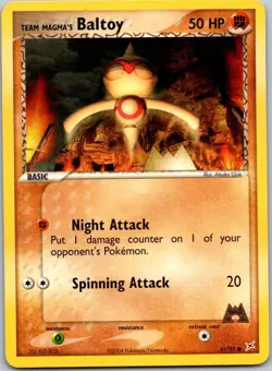 Pokemon Team Magma's Baltoy 61/95 Ex Team Magma vs. Team Aqua Free Shipping! - Image 1