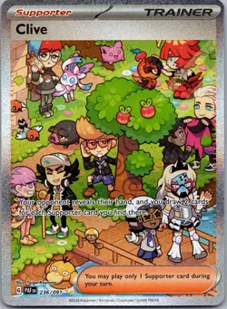 CLIVE 236/091 SPECIAL ILLUSTRATION RARE PALDEAN FATES POKEMON NM - Image 1