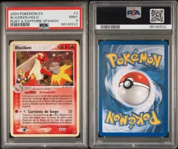 2004 POKEMON EX SPANISH RUBY & SAPPHIRE #3 BLAZIKEN HOLO PSA 9 - Image 3