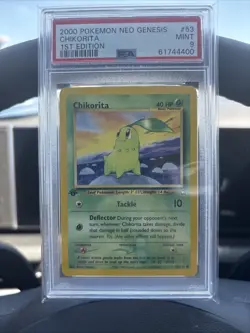 2000 Pokemon Neo Genesis 1st Edition Chikorita 53/111 PSA 9 Mint - Image 1