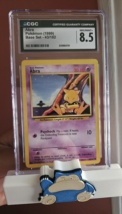 Pokemon TCG Abra 43/102 Base Set Regular English 1999 Common 30 HP CGC 8.5 - Image 1