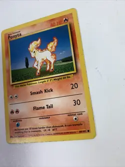 Ponyta 60/102 Pokemon Card Vintage Unlimited Base Set WOTC - Image 5