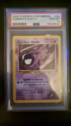 PSA 10 ⭐ Pokemon Sabrina's Gastly 93 Gym Heroes Vintage Non-Holo POP 18 - Image 1