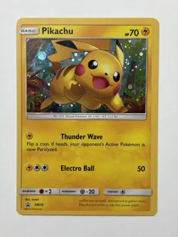 Pokemon TCG Pikachu SM76 Black Star Promo Holo Sun & Moon Rare NM - Image 1