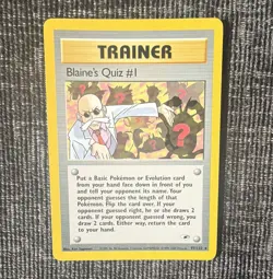 Pokemon TCG Blaine's Quiz #1 Gym Challenge Uncommon Trainer 97/132 Excellent - Image 1