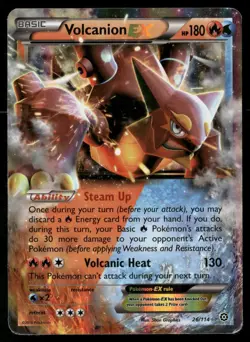 Volcanion EX 26/114 Holo EX Rare Steam Siege Pokemon DMG - Image 1