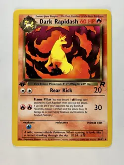 Dark Rapidash 2000 Pokemon Team Rocket 1st Edition Uncommon #44/82 * Near Mint - Image 1