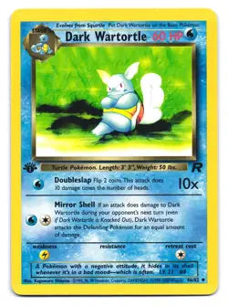 Dark Wartortle 46/82 Uncommon Team Rocket Pokemon 1st Edition MP - Image 1