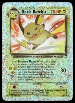Pokemon Dark Raichu Legendary Collection Reverse Holo Holo 7/110 Rare Damaged - Image 1