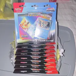 9 Pokemon TCG Prismatic Evolutions Tech Sticker Collection Packs Promo Eevee - Image 1