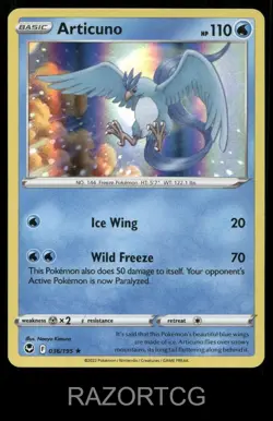 ARTICUNO 036/195 HOLO R SILVER TEMPEST POKEMON HOLO NM/M - Image 1