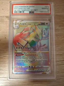 2022 Pokemon Sword & Shield Silver Tempest Fa / Lugia Vstar # 202 PSA 10 - Image 1