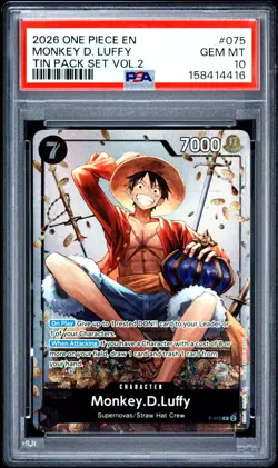 2026 One Piece EN Monkey D Luffy Tin Volume 2 #075 PSA 10 GEM MINT - Image 1
