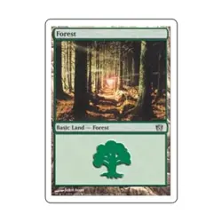 WOTC MtG 8th Ed Forest #347 (C) (Foil) EX - Image 1