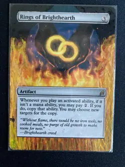 Rings of Brighthearth (Lorwyn MTG) ALTERED with extended art, hand painted! - Image 1