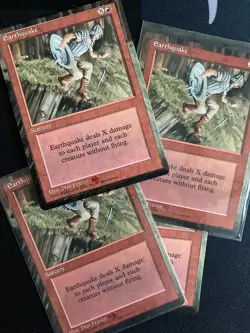 Earthquake (4th Edition MTG) ALTERED in floating border style, hand painted! - Image 2